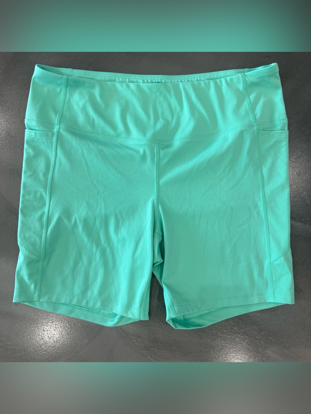 Athletic Works Mint Green High-Waist Bike Shorts